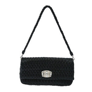 Miu Miu Nappa Crystal Bag Black Lambskin Clutch